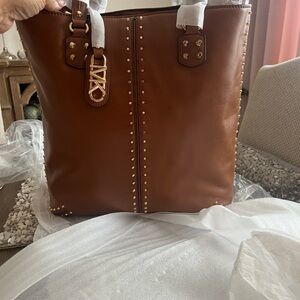 Michael Kors Brown Studded Tote